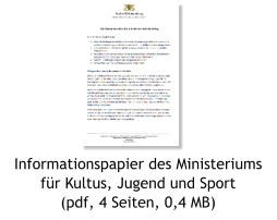 Informationspapier des Ministeriums  für Kultus, Jugend und Sport (pdf, 4 Seiten, 0,4 MB)